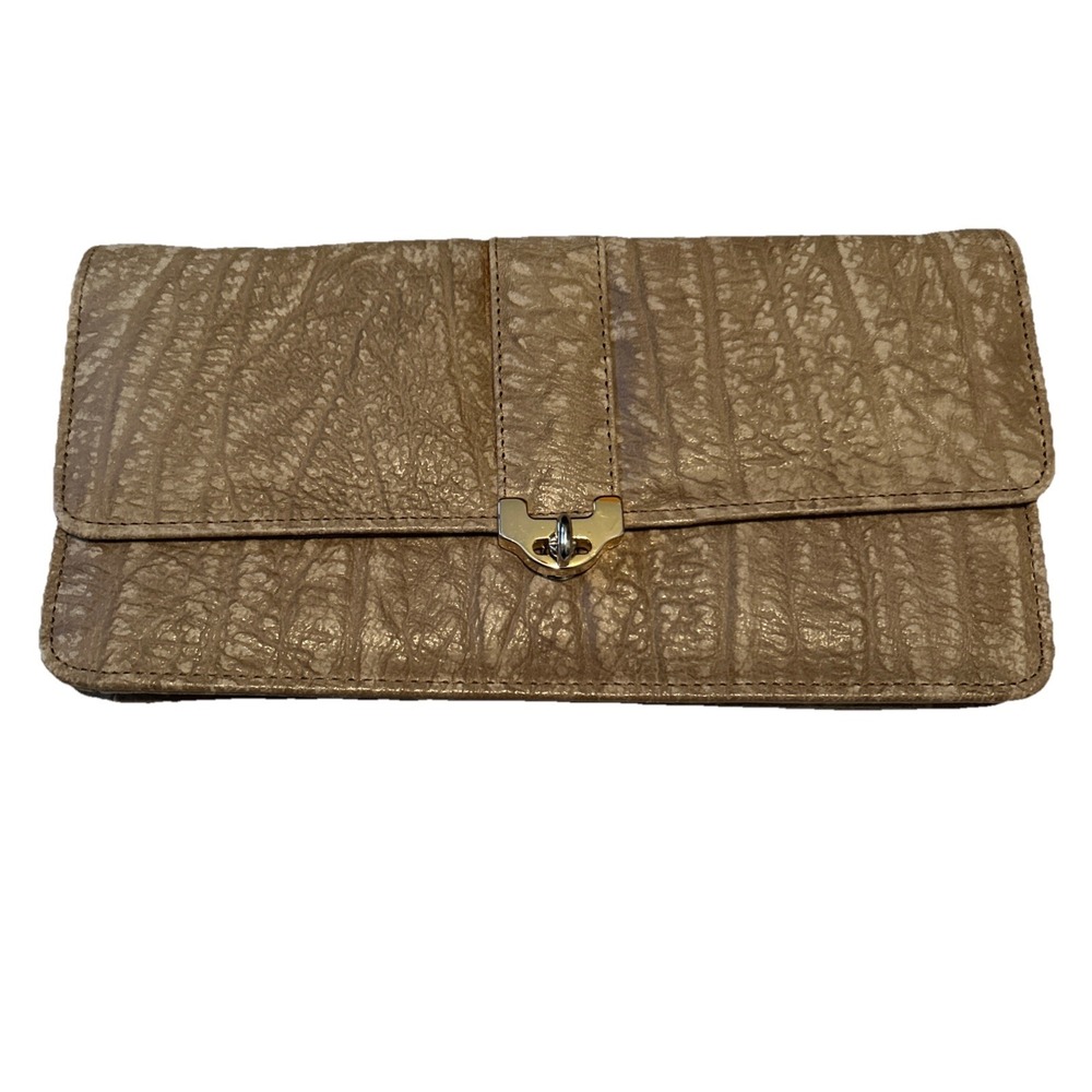 Vintage VOCO Handcrafted Genuine African Buffalo Clutch Purse No Strap